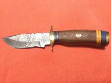 petit couteau bowie 6 pouces lame guillochée en acier damas 256 couches