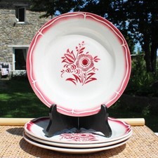 Lot 4 assiettes plates collection ALA Digoin Sarreguemines ø 23 cm
