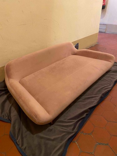 Canapé lit banquette rose - /,