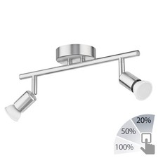 Plafonnier LUNARA à deux flammes, ampoules LED GU10 incluses, blanc, gradation