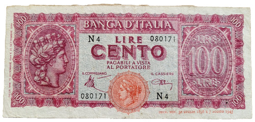 Italie 100 lire 1944 - -,