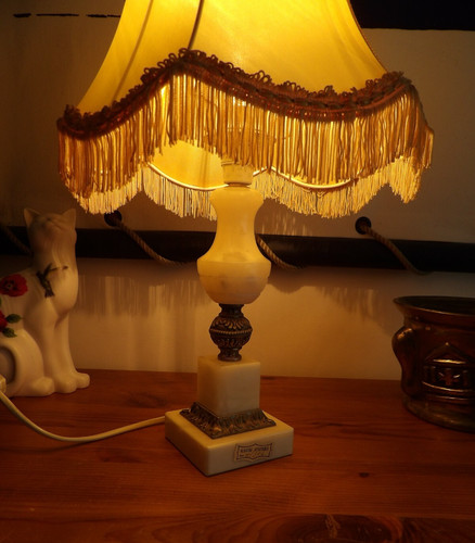 Ancienne lampe albâtre - lampe,