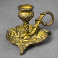 Bougeoir Vintage en Laiton? Doré Style Antique avec Anse Décorative