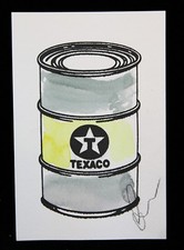 BEEJOIR Sérigraphie finie main TEXACO signée + AUTOCOLLANTS BANKSY,SHEPARD FAIREY