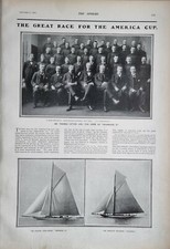 1901 Imprimé Grand Course Amérique Tasse Sir Thomas Lipton & Ras Trèfle II