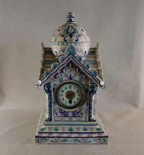 SPLENDIDE HORLOGE PENDULE CERAMIQUE FAIENCE DESVRES FOURMAINTRAUX COURQUINS 1/2