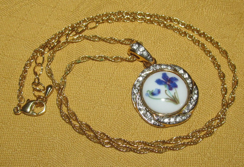 Pendentif porcelaine limoges - pendentif,