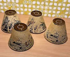 Lot De 4 Abat Jour Ancien , Signé Henri CHATARD , Pour Lustre Lampe Applique