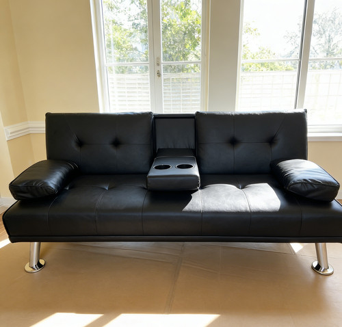 New modern faux leather futon - faux,