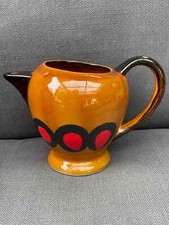 Pichet céramique eau Pastis motifs années 70 signé "A - Glace" no pub Ricard