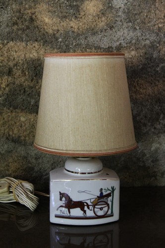 Lampe porcelaine cheval - lampe,