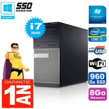PC Tour DELL 7010 Core I7-2600 RAM 8Go Disque 960 Go SSD Wifi W7