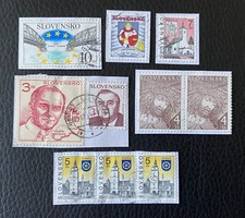 Lot de 10 timbres de Slovaquie années diverses - encore sur fragment DL84