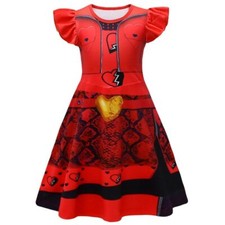 Deguisement Robe Costume Princesse Red pour Enfant Fille Taille 7-8 ans Rouge