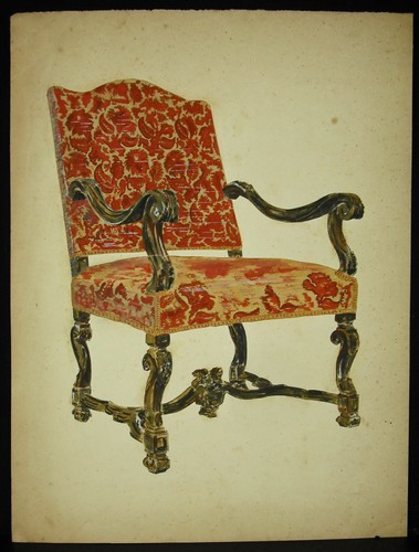 Dessin original c1900 - , mobilier
