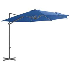 Parasol déporté avec mât en acier 300 cm bleu azuré Helloshop26 02_0008472