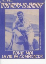 Johnny Hallyday  Partition "Pour moi la vie va commencer"   R@RE