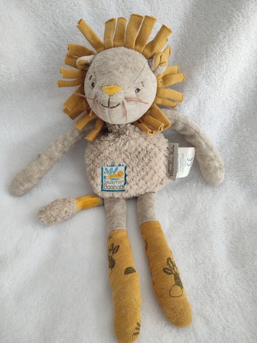 Doudou semi plat lion gris
