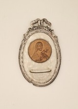 ANCIEN BÉNITIER MEDAILLE BRONZE  SIGNE RUFFONY  