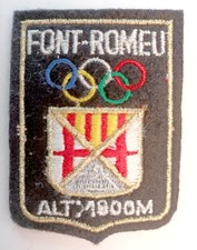 Écusson ancien FONT-ROMEU en feutrine brodée - Pyrénées-Orientales France