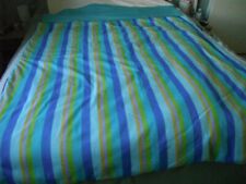 DESSUS DE LIT  RAYURES  DOUBLE BLEU TURQUOISE  PASTEL 190 X140 CM