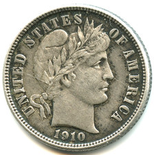 USA one dime argent Barber
