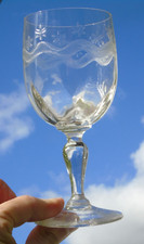 Portieux - Verre à eau en verre, gravure Emma.  Haut. 15,8 cm