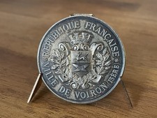 Médaille en argent massif - Ville de Voiron - 38g - 1892