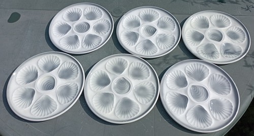 Assiettes huitres faience - 6, a