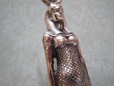 Statue ancienne égyptienne 13" - déesse Isis de l'amour et de la magie avec...