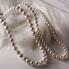 Mode femme plaqué argent hommes fait perle chaîne collier tour de cou classique