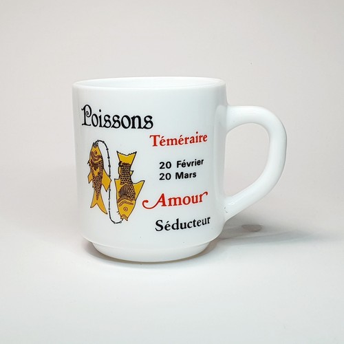 Ancien mug tasse poissons - tasse,