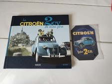 livre citroen la 2cv de mo pere avec plaque metal neuve 2 cv citroen