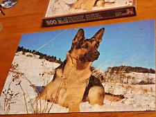 Puzzle Berger Allemand dans la neige – 500 Pcs – Nathan – Complet – Vintage 1981