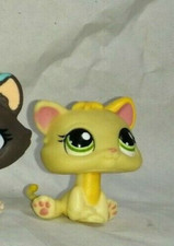 Chat chaton assis jaune yeux vert authentic LITTLEST PET SHOP Petshop LPS Hasbro