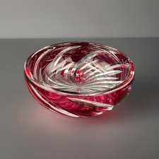 Coupe Cristal Overlay Rouge Spirales dlg Baccarat Saint-Louis Bon état