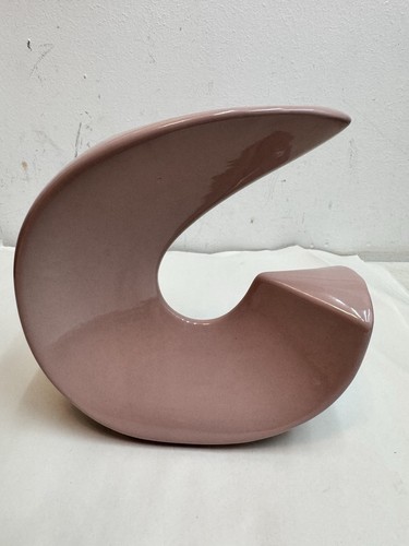 Vintage pink curved - pink, ceramic