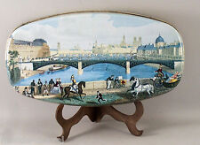   BOITE  EN FER BLANC, années 80, Les ponts de Paris, chevaux,  cavaliers 