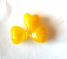 3 PERLES COEUR VERRE LAMPWORK