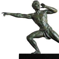 Grande Sculpture Homme Hélant Par Jean De Roncourt, Le Verrier Fayral Bouraine