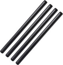 1/2" X 18" Black Painted Industrial Pipe,  4 Pack Threaded Black Pipework of Met