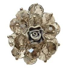 Bague cristal facette GRIS