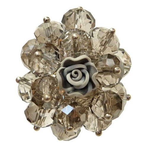 Bague cristal facette - , gris