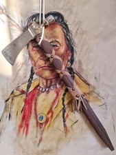 TOMAHAWK AVEC GRAVURE GERONIMO AMERINDIEN WESTERN