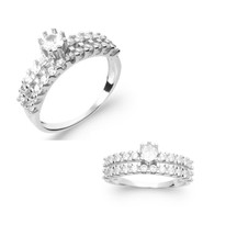 Bague Solitaire effet 2 en 1