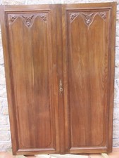 paire de PORTE d'armoire ancienne en bois massif