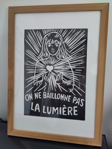 Linogravure ne bâillonne - linogravure, "on