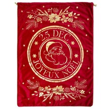 HOTTE PÈRE NOËL IMPRIMÉ MESSAGE OR 50X70CM ROUGE