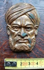 VIT- Belle Broche en bronze doré visage d'homme au turban