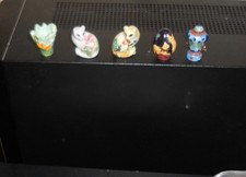 LOT 5 FEVES CHAT EMAUX DE LONGWY VASE OEUF + VASE DAUM